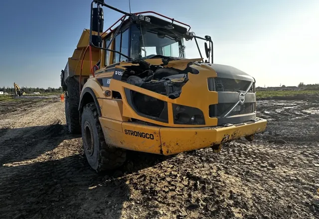 Volvo articulated dump truck on site — 2024